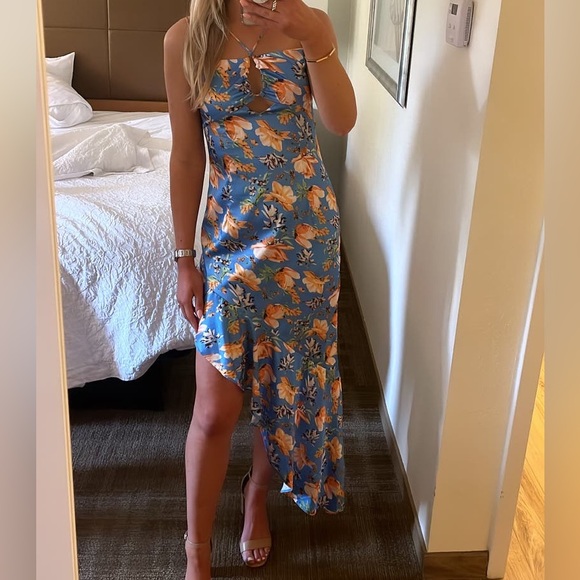 Nookie Simone Cut Out Dress in Blue Medium Womens Long‎ Gown - Picture 2 of 9